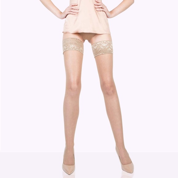 Nude Sheer Thigh Highs Stockings Tights - Picture 5 of 6